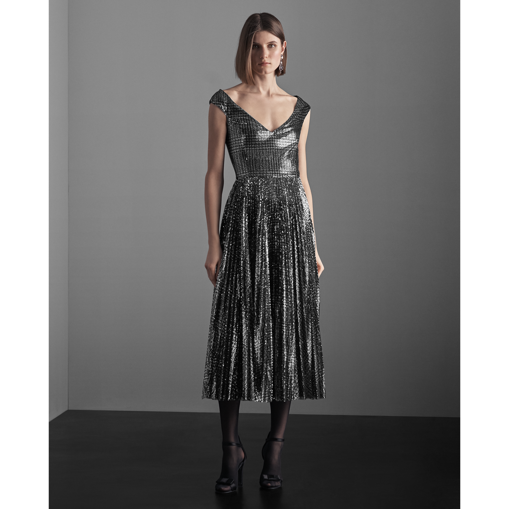 Ralph Lauren Fonda Sequined Plaid Dress. 1