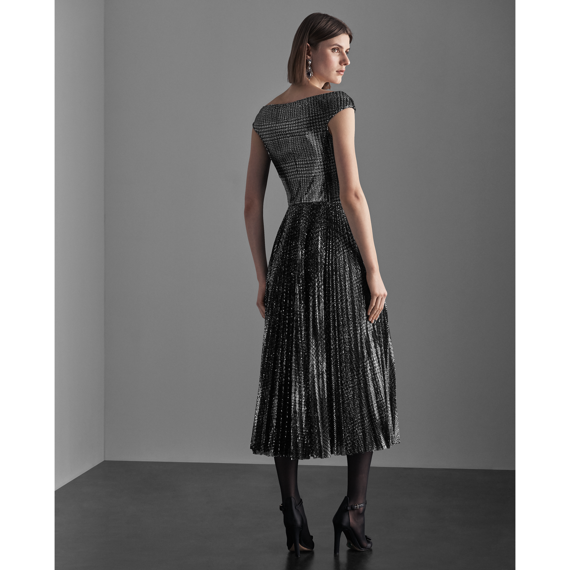 Ralph Lauren Fonda Sequined Plaid Dress. 5