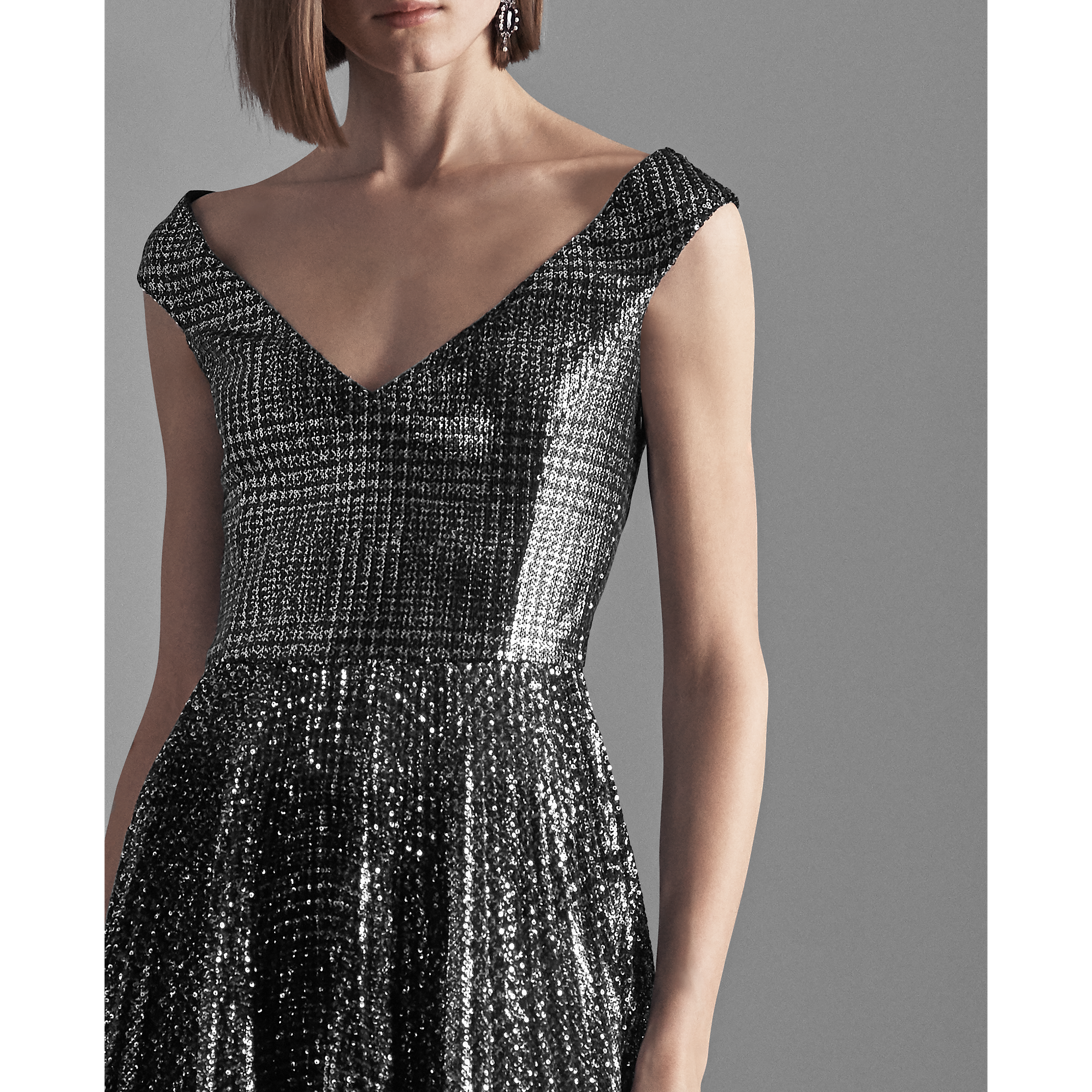 Ralph Lauren Fonda Sequined Plaid Dress. 6