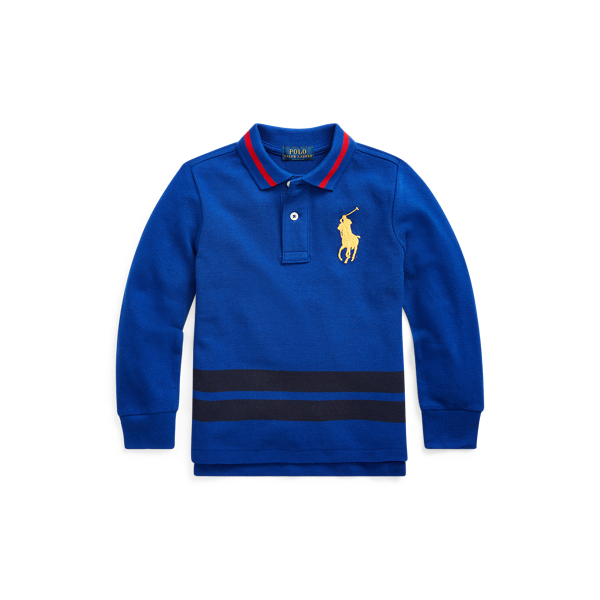 Cotton Mesh Long-Sleeve Polo