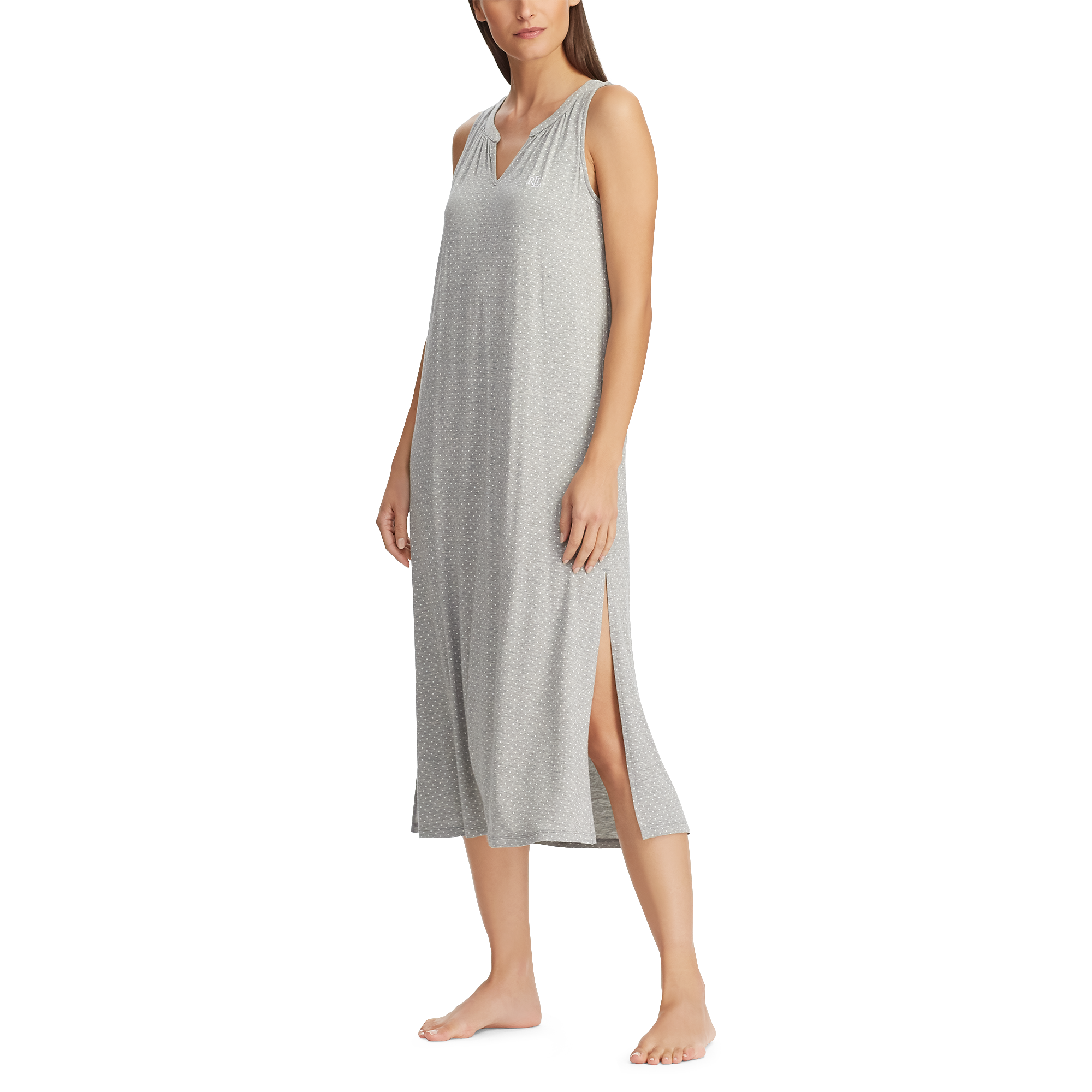 Ralph Lauren Dot-Print Stretch Nightgown. 2