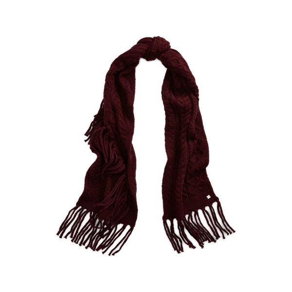 Fringe Cable-Knit Scarf