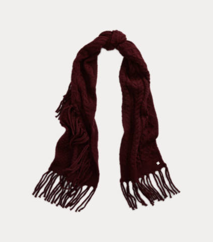 Fringe Cable-Knit Scarf