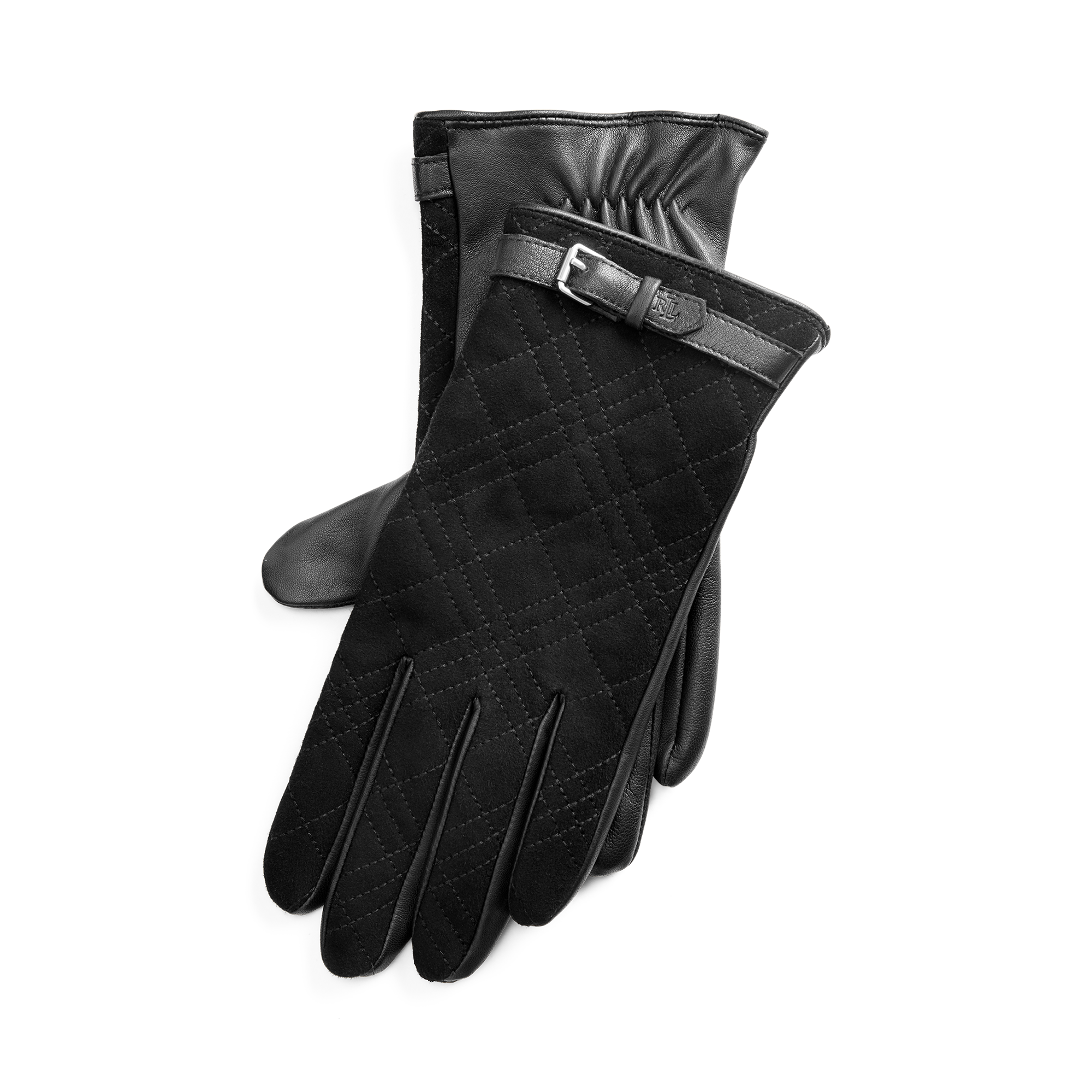 Ralph Lauren Quilted Suede Gloves. 1