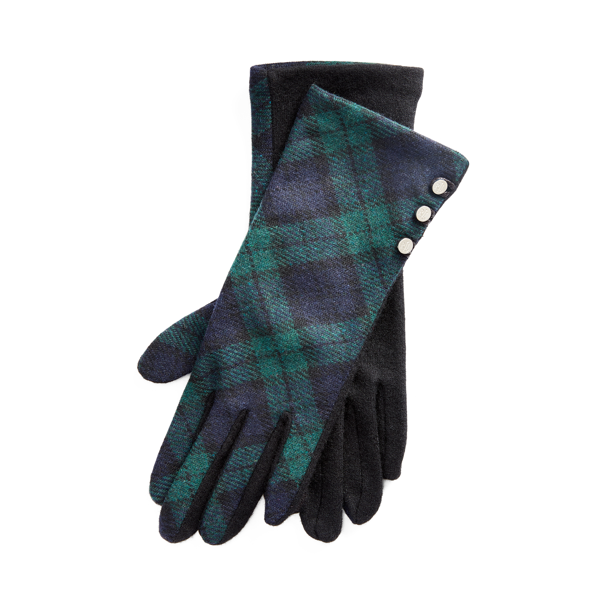 Ralph Lauren Buttoned Wool-Blend Gloves. 1