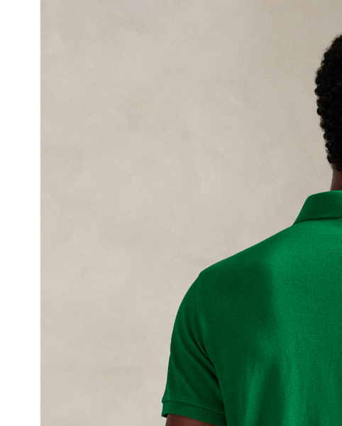 An American style standard since 1972, the Polo shirt has been imitated but never matched. Over the decades,  Ralph Lauren Lauren has re-imagined his signature style in a wide array of colours and fits, yet all retain the quality and attention to detail of the iconic original. This trim version is made from our highly breathable cotton mesh, which offers a textured look and a soft feel.