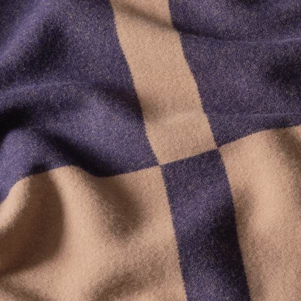 Shop Ralph Lauren Northam Throw Blanket In Camel/navy