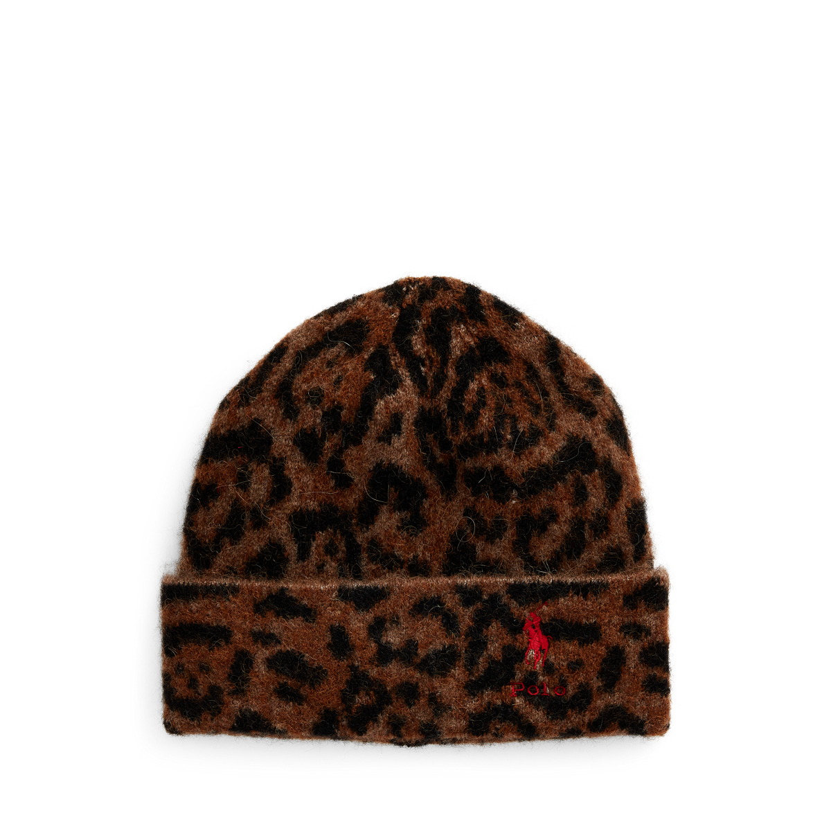 Leopard Print Wool Blend Hat