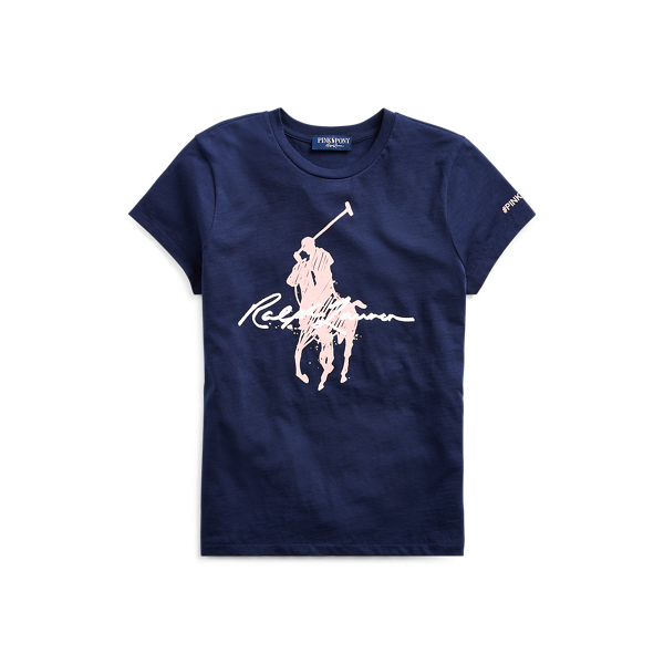 Rundhals-T-Shirt mit Pink Pony