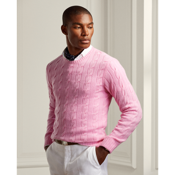 Men's Pink Sweaters, Cardigans, & Pullovers | Ralph Lauren