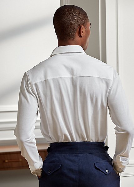 Shop Ralph Lauren Washed Piqué Shirt In Classic White