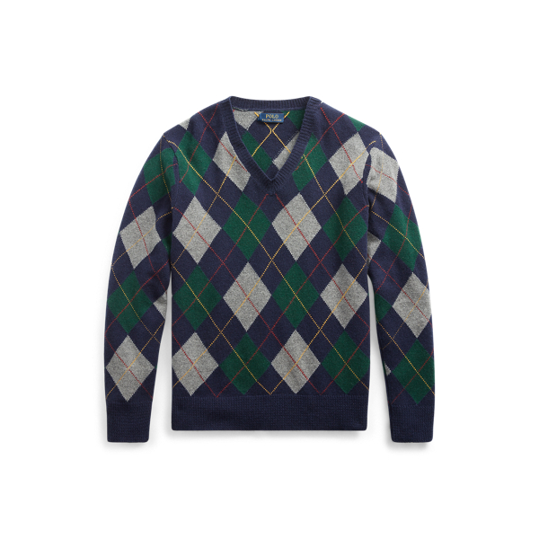 Argyle Wool-Cashmere Sweater