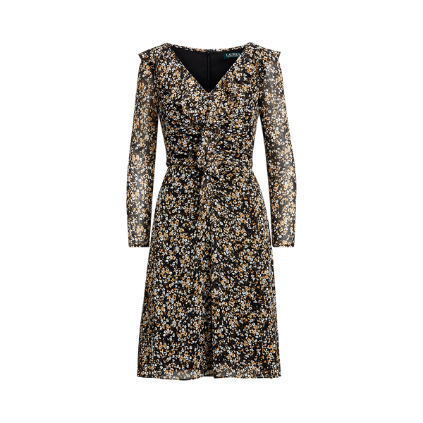ralph lauren ruffled georgette dress