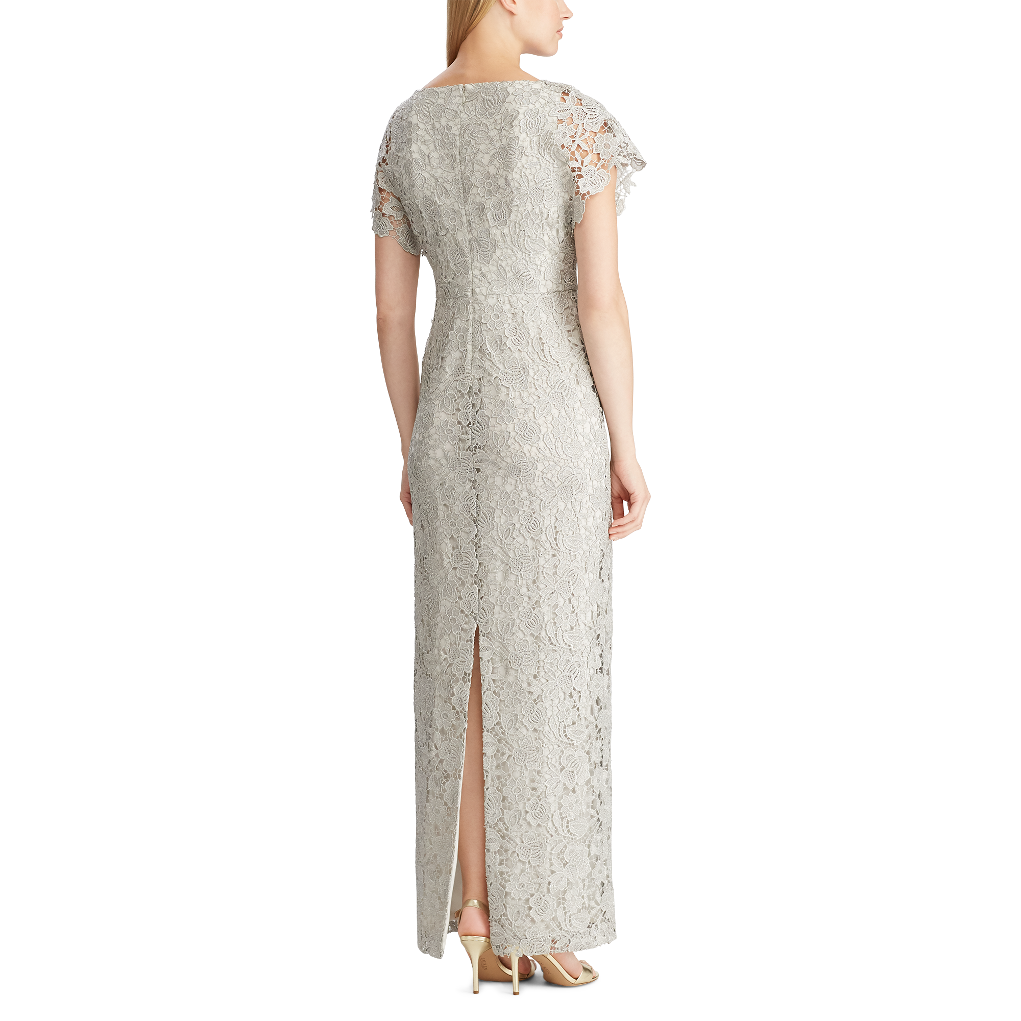 Ralph Lauren Metallic-Lace Evening Gown. 4
