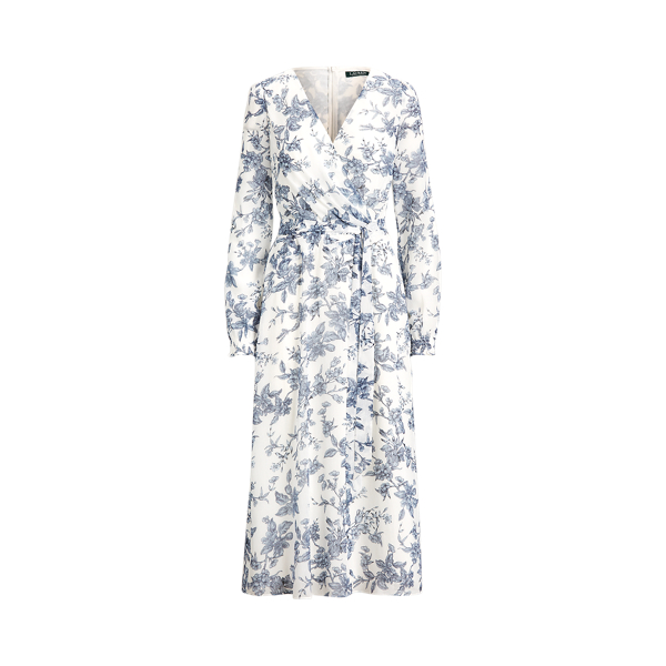 floral georgette dress ralph lauren