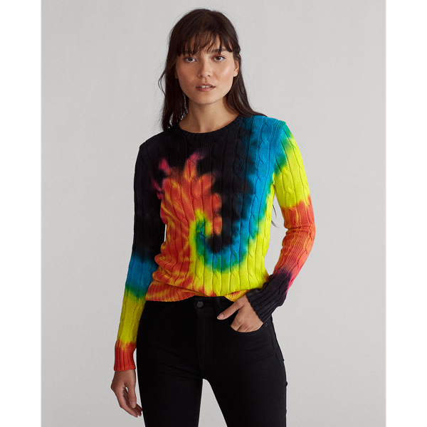 Tie-Dye Cable-Knit Sweater