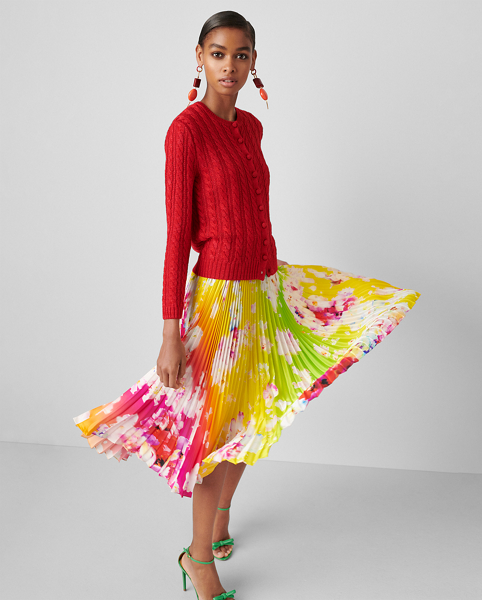 Fonda Ombr&eacute;-Floral Silk Dress