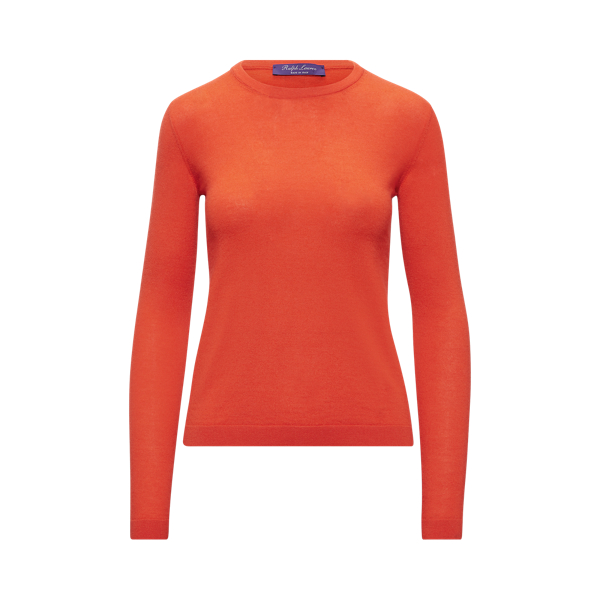 Ralph Lauren Cashmere Crewneck Sweater In Bright Orange | ModeSens