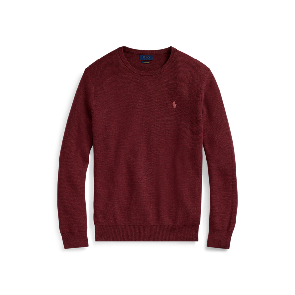 Pull à col rond en coton piqué