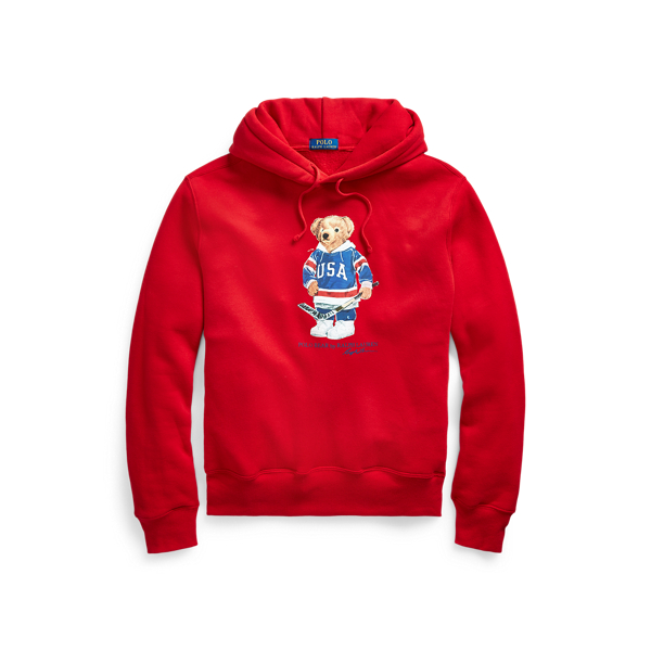 ralph lauren rugby bear fleece hoodie