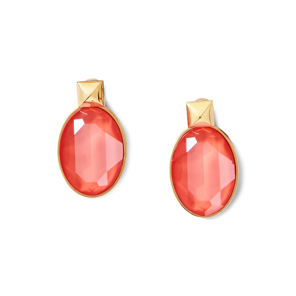 Oval Crystal Drop Earrings