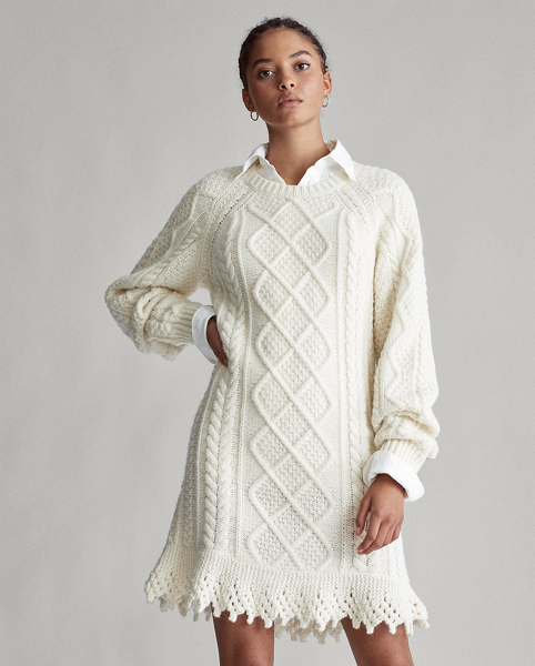 Aran-Knit Sweater Dress