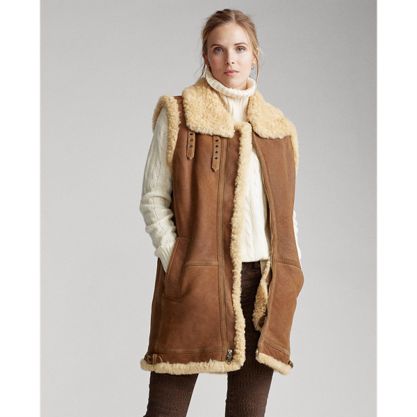 ralph lauren shearling vest