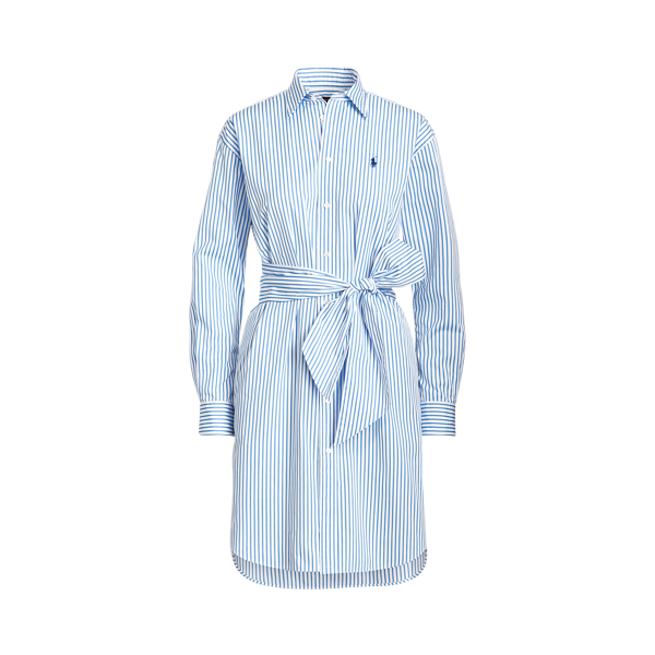 Robe-chemise ceinturée rayée