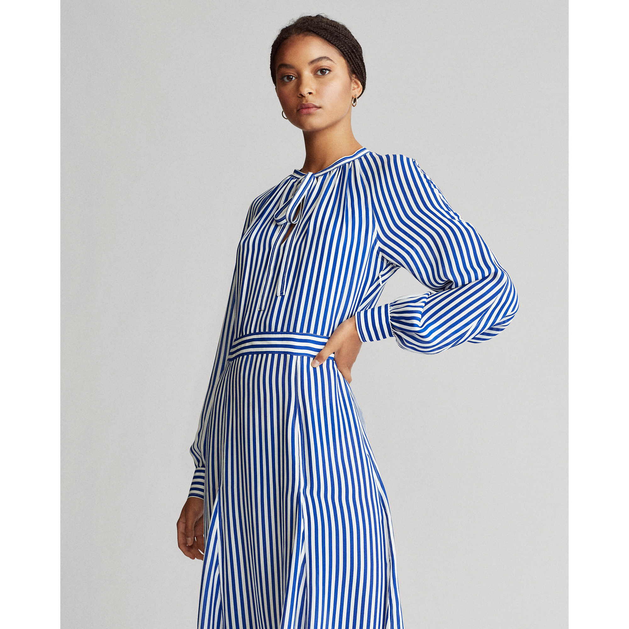 Ralph Lauren Striped Silk-Blend Dress. 1