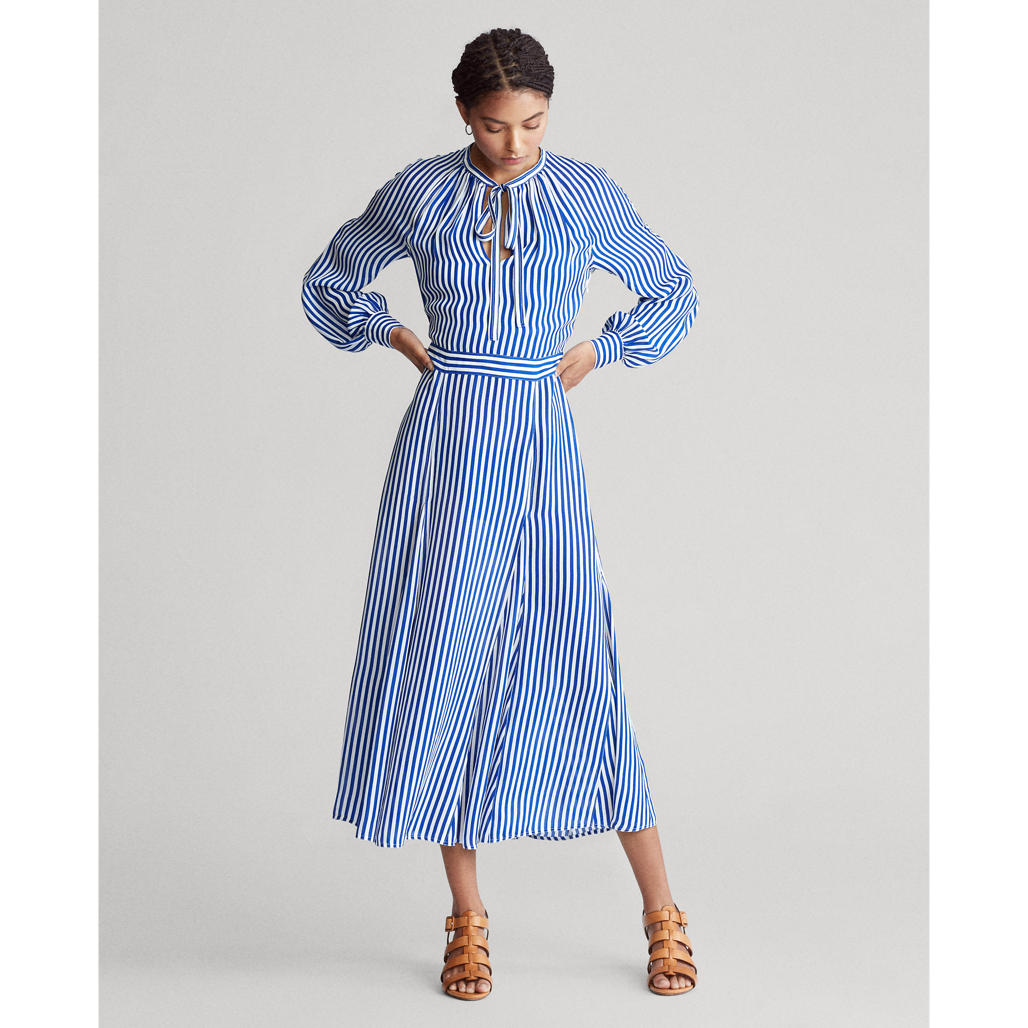 Ralph Lauren Striped Silk-Blend Dress. 3