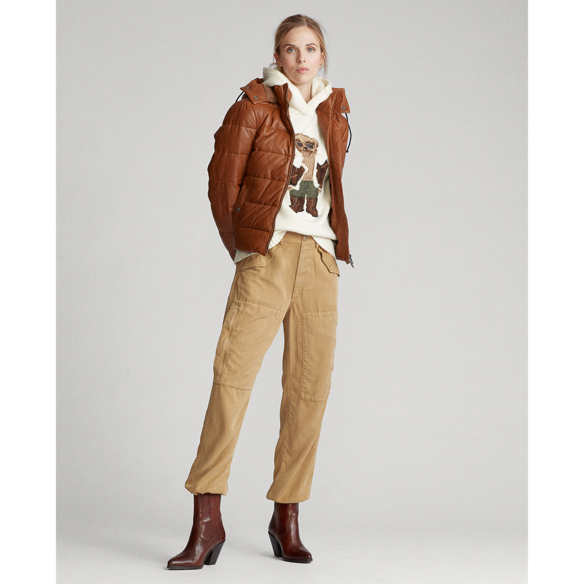 Ralph Lauren Belmont Leather Down Jacket. 3