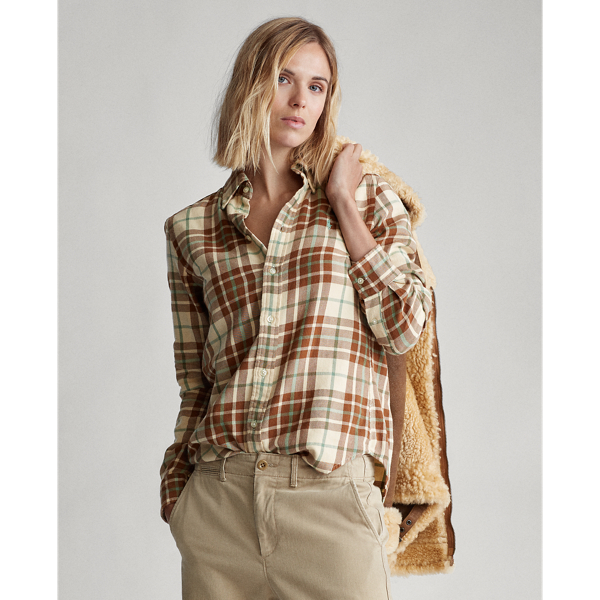 ralph lauren flannel shirts womens