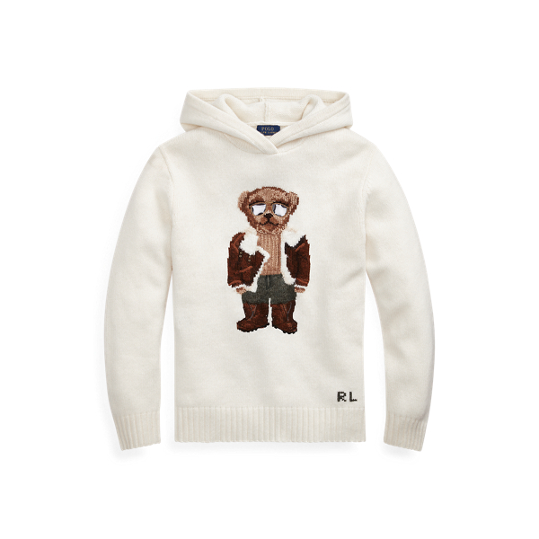 Aviator Polo Bear Knit Hoodie