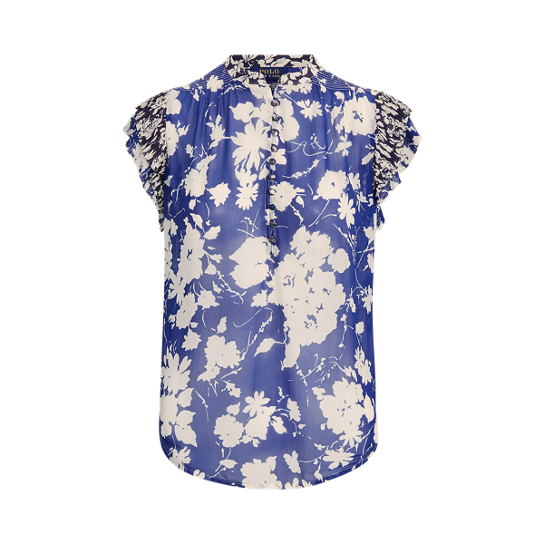 Gebl&uuml;mte Bluse aus Cr&ecirc;pe