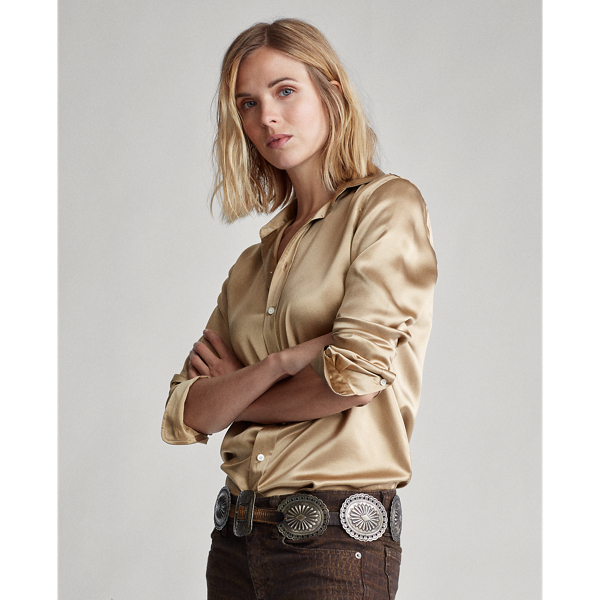 silk polo shirts womens