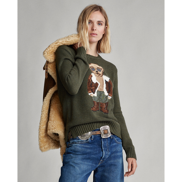 ralph lauren aviator bear sweater