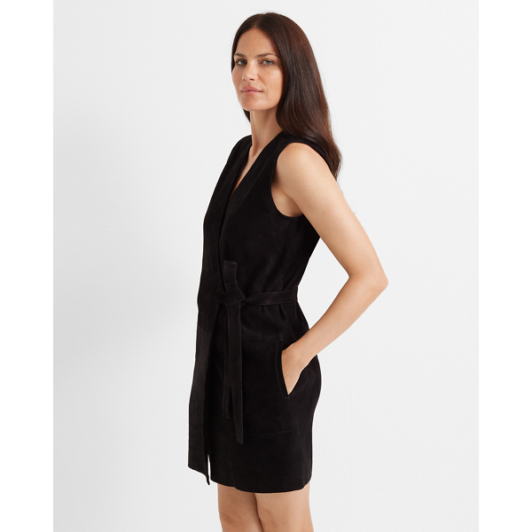 suede wrap dress