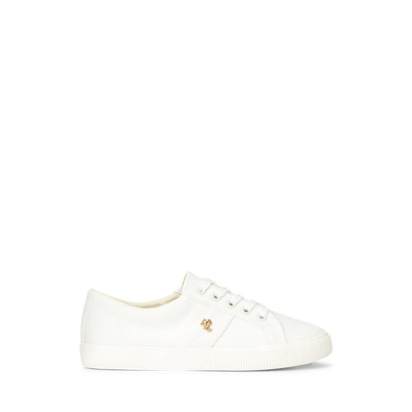 ralph lauren white canvas sneakers