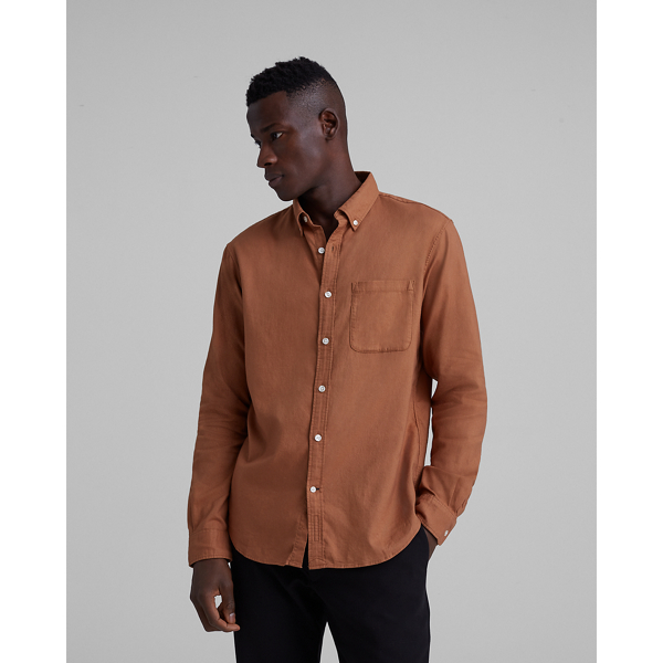 Image of Club Monaco Cocoa Flannel Shirt in Size XXL