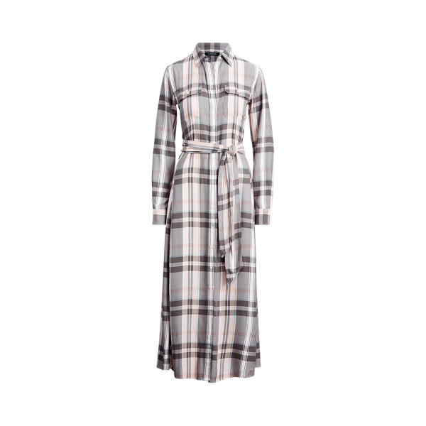Plaid Long-Sleeve Dress