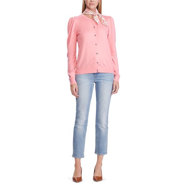 Lauren Neck-Scarf Cotton Cardigan 2