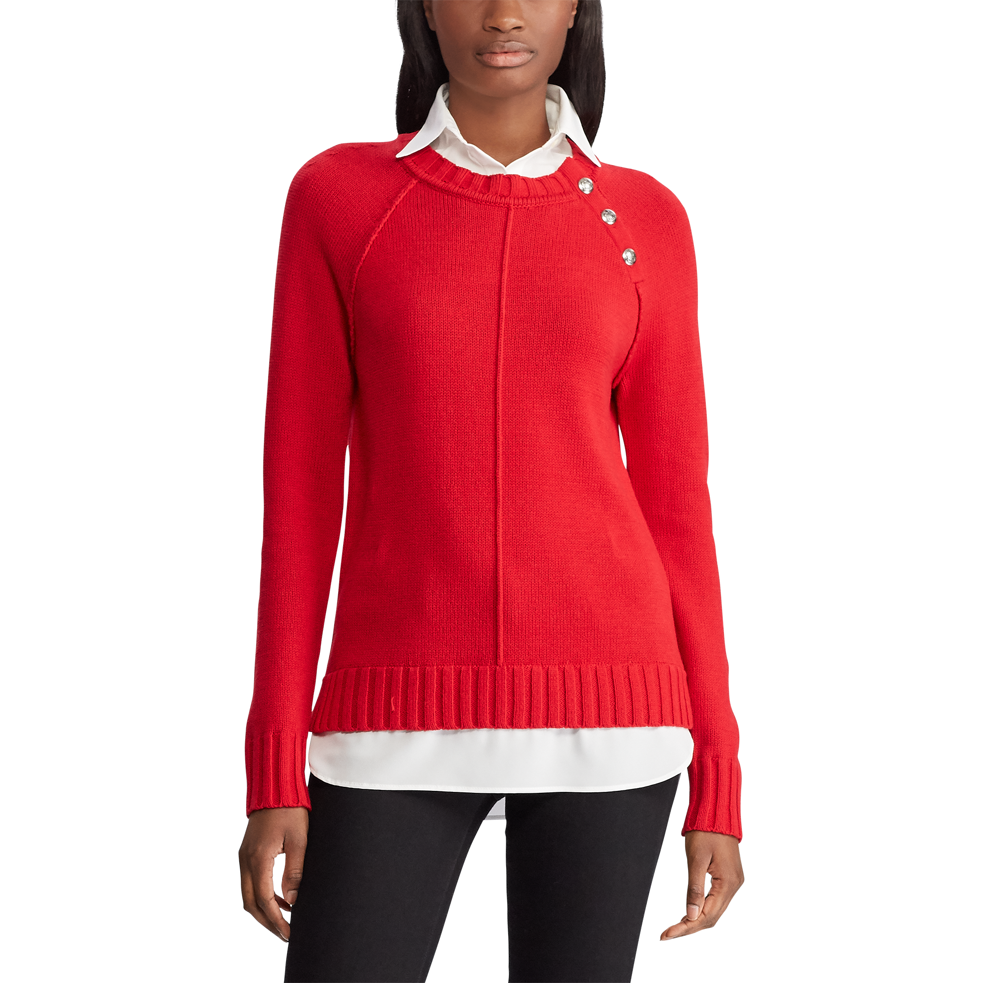Ralph Lauren Layered Cotton-Blend Sweater. 3
