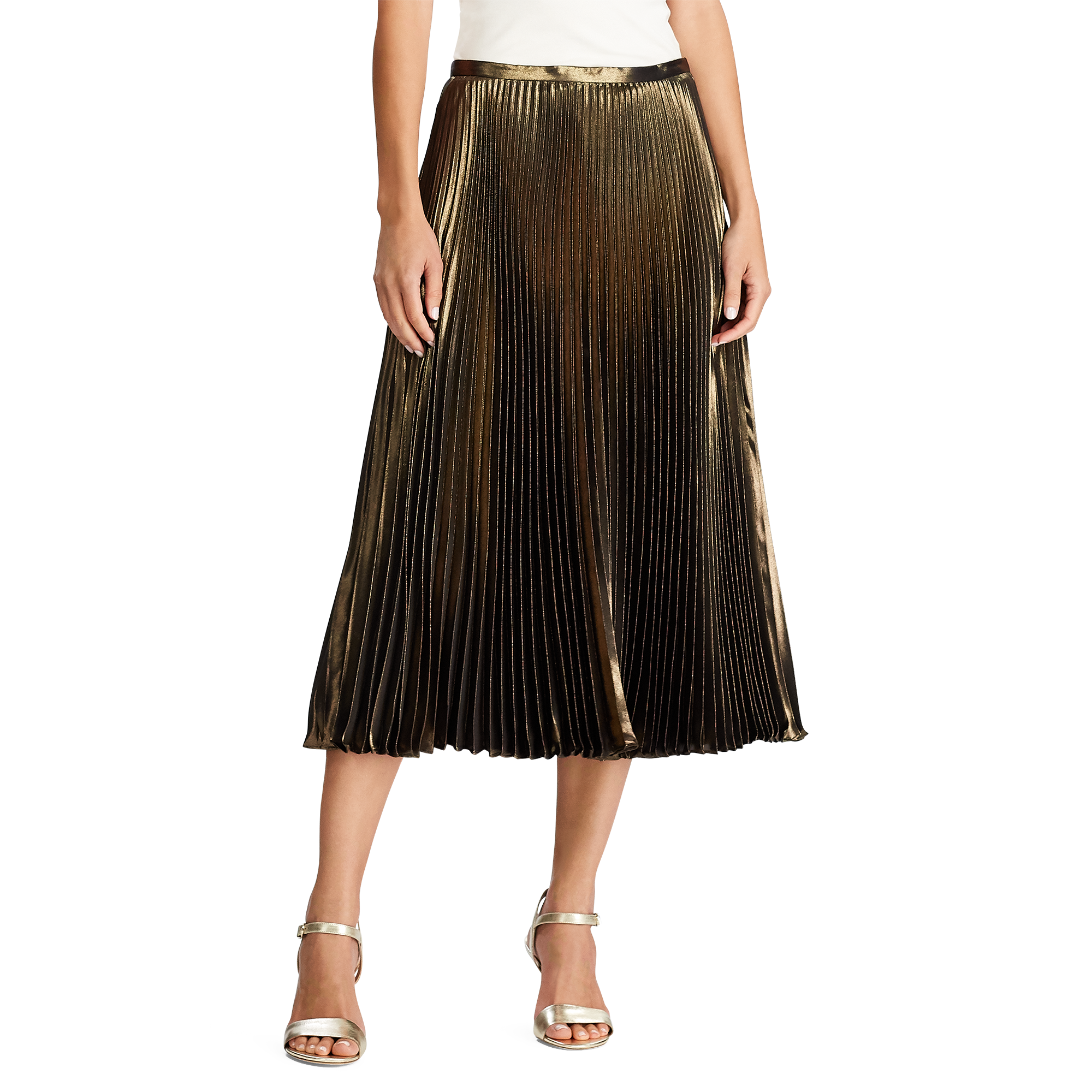 Ralph Lauren Pleated Metallic Skirt. 3