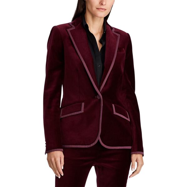 ralph lauren stretch velvet blazer