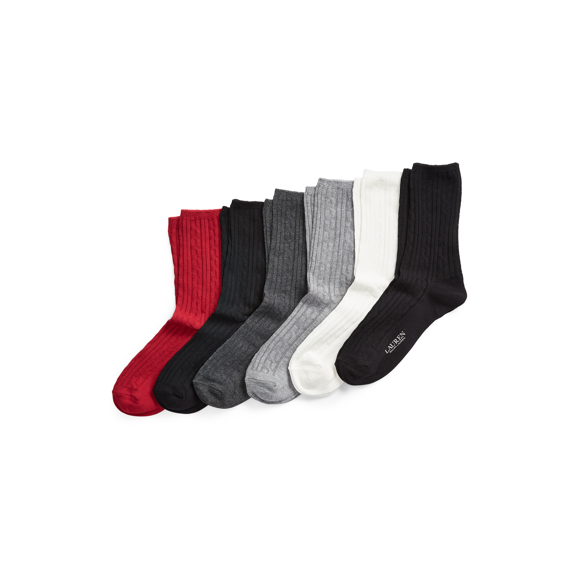 Ralph Lauren Cable-Knit Trouser Sock 6-Pack. 1