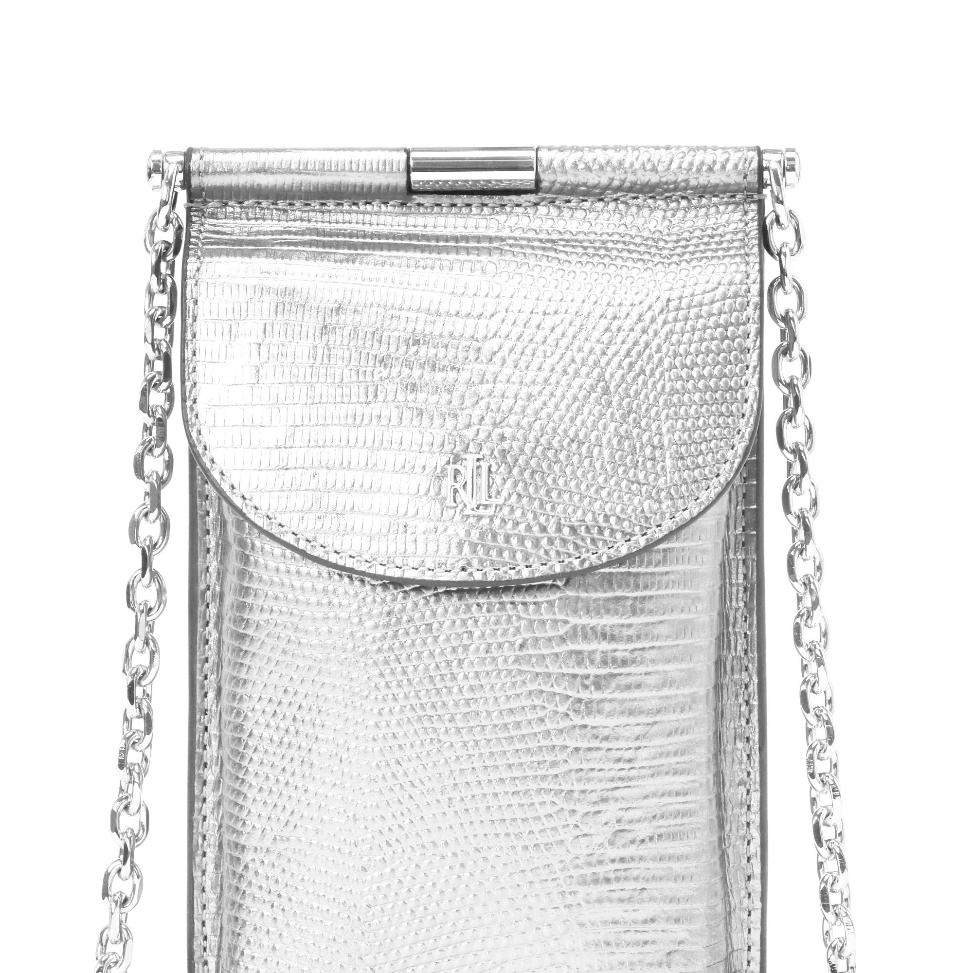 Ralph Lauren Lizard-Print Leather Phone Bag. 5
