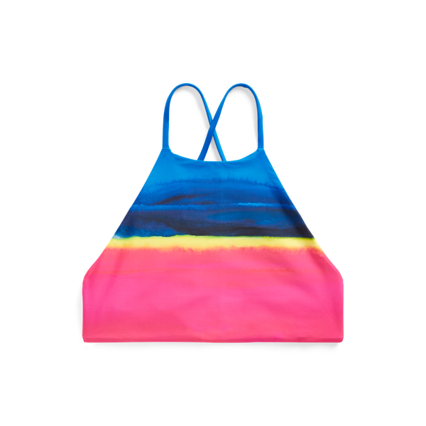 Haut de bikini dos nu motif dip-dye