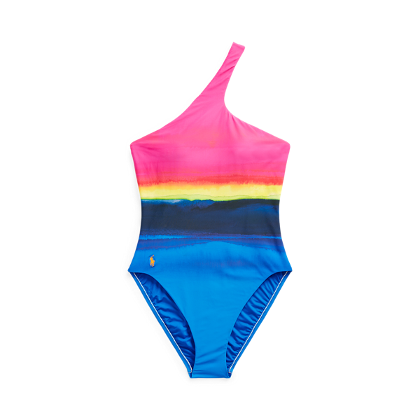 Maillot de bain asymétrique dip-dye