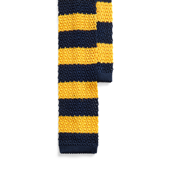 Polo Ralph Lauren Striped Knit Silk Tie In Navy/green