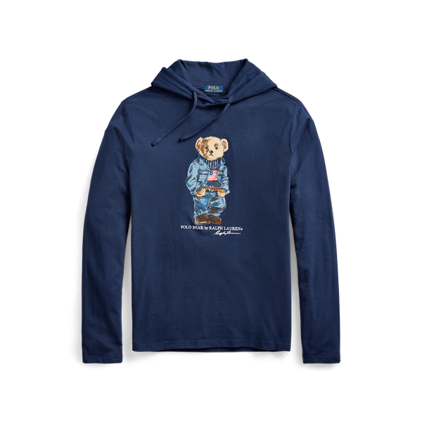 Denim Bear Hooded T-Shirt